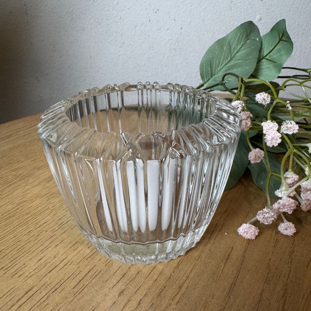 Vintage Tiffany & Co Atlas Crystal Votive Candle Holder Roman Numeral Luxury